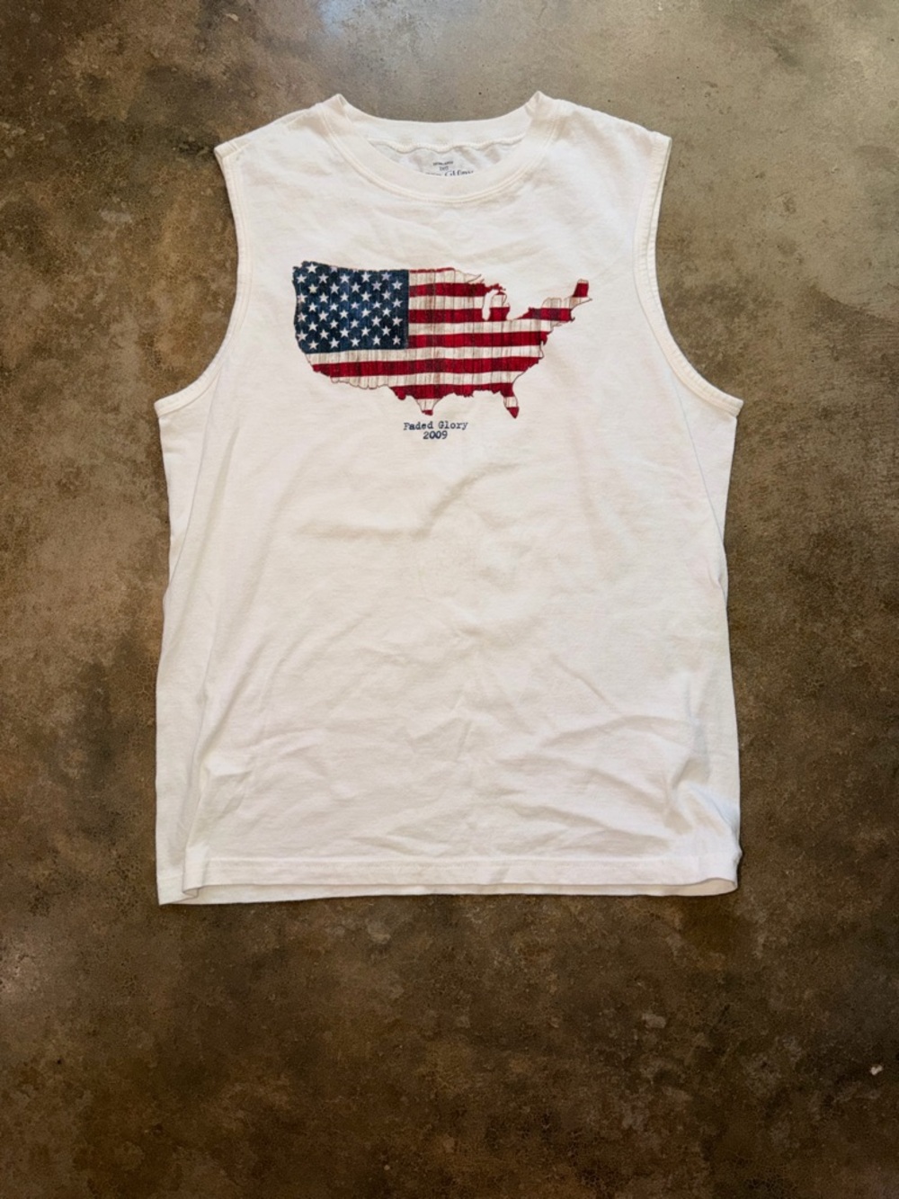 USA Flag Map Tank Top Patriotic 4th of July Graphic Tee - Size S